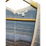 Liverpool Sleeveless Cardigan Sweater w/ Fringe Blue & Multi Color Medium, Large Photo 2