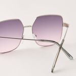 Free People NWT Long Island Oversized Square Sunglasses in Silver/Purple Ombré Photo 4