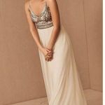 BHLDN  Anthropologie Vilette Strappy Maxi Dress in Oyster NWT Size 8 Photo 0