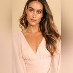 Lulus Enchant My Love Blush V-Neck Long Sleeve Maxi Dress NWT Photo 7