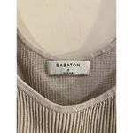 Aritzia  Babaton Scoop Neck Sculpt Ribbed Knit Cropped Tank Top Beige Women Small Photo 4