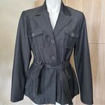 Sharagano  Charcoal Belted Blazer Size 10 Women Photo 0
