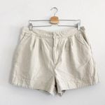 Joie  Pleated High Rise Linen Blend Shorts In Rainy Day Cotton Size L Photo 2
