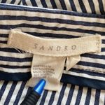 Sandro  Seersucker Navy and White Stripe Mini Skirt 100% Cotton Photo 3