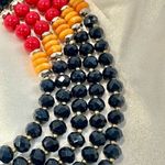 Nakamol multi strand red black and orange statement necklace Photo 6