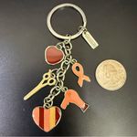 HAIR CUTTERY Hairdresser Hair Tech Themed Charm Key Ring Keychain Silver Photo 1