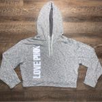 PINK - Victoria's Secret Victoria’s Secret PINK Long Sleeve “Love Pink” Cropped Hoodie Women’s Medium Photo 0