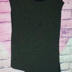 Evereve  X MICHAEL STARS BURNOUR STYLE ARMY GREEN BLACK ASYMMETRICAL TEE XS Photo 0