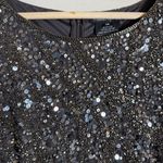 Pisarro Nights Beaded Bodice Satin Maxi Gown Women's 14 Gray Formal Wedding NWT Photo 8