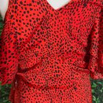 River Island red ruffled animal print cold shoulder midi dress 10 Photo 13