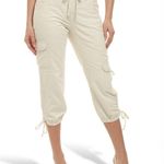 White House | Black Market Cargo Jogger Pants Women’s Size 8 Ivory 100% Cotton Photo 0
