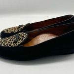A. Testoni Animal Print Calf Hair Suede Leather Slip On Shoes Made In Italy 6.5 Black Photo 4
