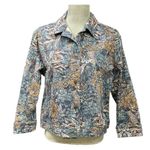 Westbound Ladies Blue/ Pink Floral Jacket Size PL Stretch LS Button Up Collared Photo 0