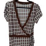 Max and Cleo Geometric Starburst Floral Print Midi Wrap Dress Size Small Petite Photo 4