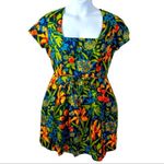 Shoshanna Tropical Floral Silk Mini Dress Blue & Green Size 8 Photo 1