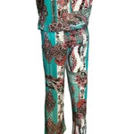 Flirty Pink floral print open back Green jumpsuit Size M Size M Photo 8