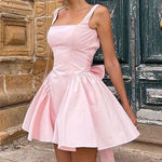 House Of CB House‎ of CB L D-DD 'Florianne' Soft Peach Bow Mini Dress Photo 0