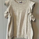 Rebecca Minkoff  Grey Ruffle Cold Shoulder Sweatshirt Size XS Photo 0