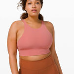 Lululemon  Energy Bra High Neck Long Line *Tough Brier Rose Size 10 Photo 0