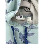 LOGO By Lori Goldstein LOGO Lounge Women's Hoodie Floral Blue Lace Hem Long Sleeve Size XS Cotton Blend Photo 10