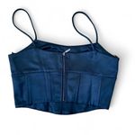 Jason Wu  Black Satin crop corset top size small NWOT RETAIL $190 Photo 1