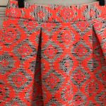 Nanette Lepore Orange Print Pleated Skirt Photo 1