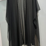 Cejon‎ Black Sheer Embellished kimono Open Front OS Size L Photo 0