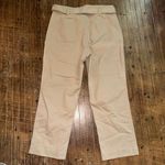 Loft tan straight wide leg business casual 14 belted slacks Photo 2
