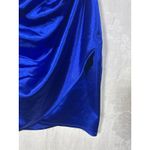 Windsor Y2K Style Dress Large Royal Blue Satin Spaghetti Strap Mini Bodycon Photo 1