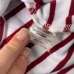 Leather Accent Striped Tee White Photo 5