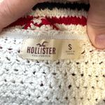 Hollister Red White Blue Crochet Striped Halter Top Cropped Adjustable Neck Tie Photo 5