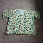 Uniform Advantage UA Christmas Scrub Top SIZE L Green Size L Photo 1