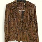 Caribbean Joe retro y2k colorful geo printed cotton ladies blazer size 10 petite Photo 0