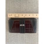 Brighton ‎ Brown Croc Embossed Leather Wallet Organizer Floral Accent Photo 2