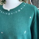 Vintage Alfred Dunner Christmas Frosty the Snowman & Dog Fleece Pullover Sweater Green Size XL Photo 4