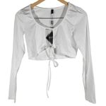 Zaful  Front Tie‎ Cutout Cropped T-shirt White M NWT Photo 0