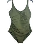 DKNY $79 moss green One-Piece Starburst Swimsuit XL Photo 1