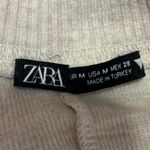 ZARA  Cream White Knit Long Sleeve Frayed Hem Crop Sweatshirt Sweater Top Size M Photo 2