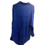 Free People Beach Coverup Medium Blue Tunic Semi Sheer Button Up Photo 12