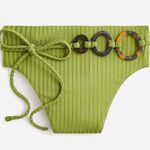J.Crew  Bikini Bottom Wide-Rib High-Rise Canteen Green Size S Photo 1