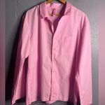 SKIMS  Pink Button Down Long Sleeve Poplin Button Shirt Pink M Oversized Sleep. Photo 0