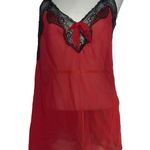 Adore Me Lilith Babydoll Red With Black Lace Sash Tie Closure XL Photo 2