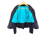 T Tahari  Black Ponte Moto Jacket Exposed Zip Modern Romantic Cropped Blazer 14 Photo 4