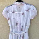 Vintage 1970s Sheer Floral Shirtwaist Dress Size XS 11 White Photo 11