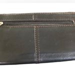 Fossil Black Buttery Leather Top Zip Wallet Pockets Casual Silver Keyhole 8X4 Photo 1