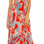 Intimately Free People Heat Wave Printed Maxi Dress Red Floral Smocked Size XS Photo 0