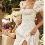 House Of CB 'Tallulah' White Floral Puff Sleeve Midi Dress NWOT L Photo 10