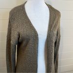Live in the Moment Elegant Open-Front Cardigan - Taupe Popcorn Style Small Photo 1