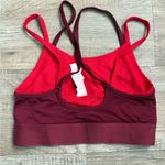 Fabletics  Double Layer Maroon and Red Sports Bra Photo 3