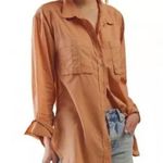 Free People  Sheer Luck Button Down Lightweight Shirt in Wood Chimes Size XS Photo 0